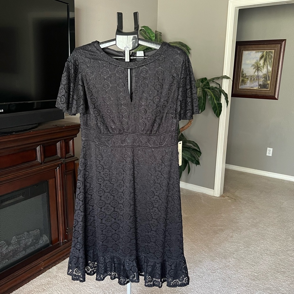 Kiyonna Elegant Black Lace Dress. NWT